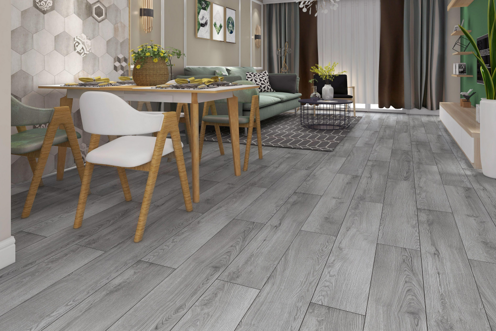 Rigid Core SPC Flooring Gray 12mil wear layer - ZH Tiles Warehouse inc.
