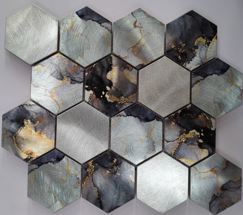 Metal Hexagon Silver - ZH Tiles Warehouse inc.