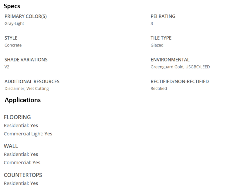 Gris Light Gray Porcelain Tile Matte