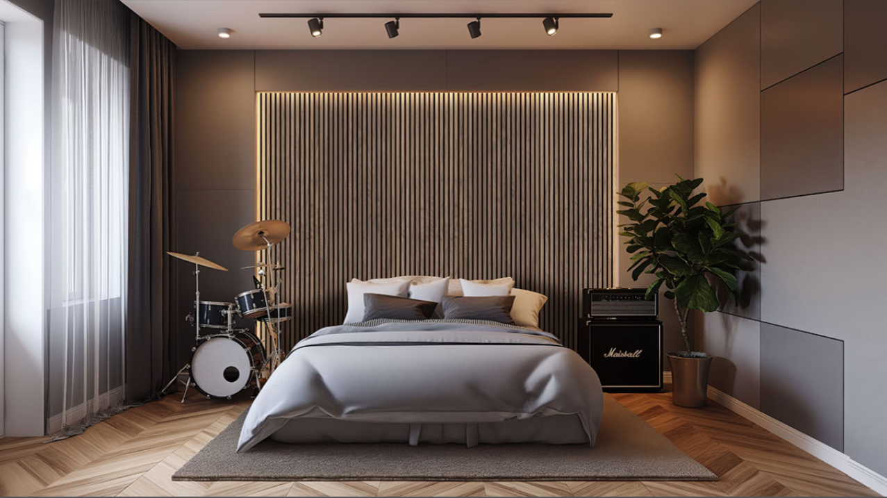 Tawny 9.5x94.5 Acoustic Wood Slat Panels 4 Pcs