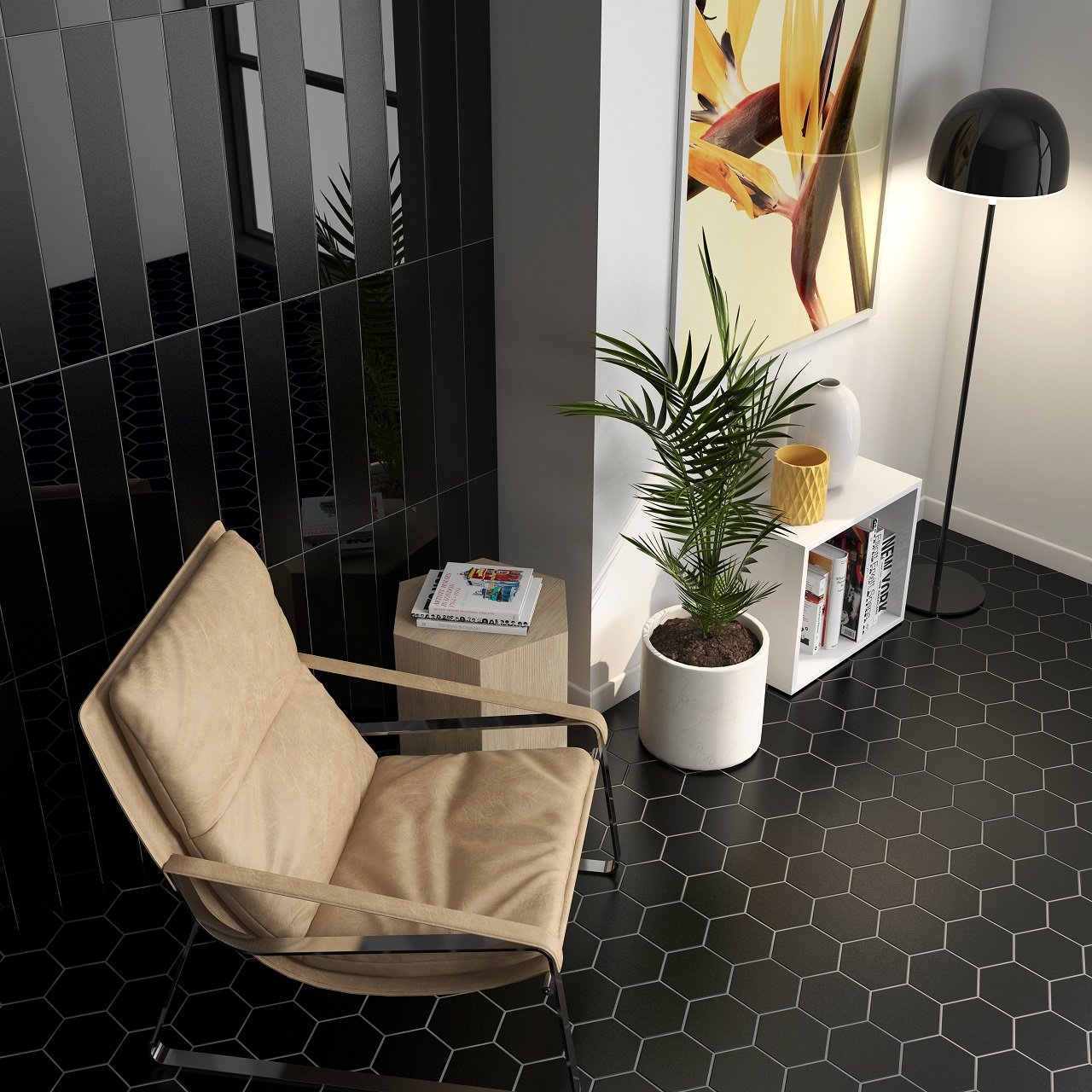 BLOCK ARROW NEGRO BRIGHT - ZH Tiles Warehouse inc.
