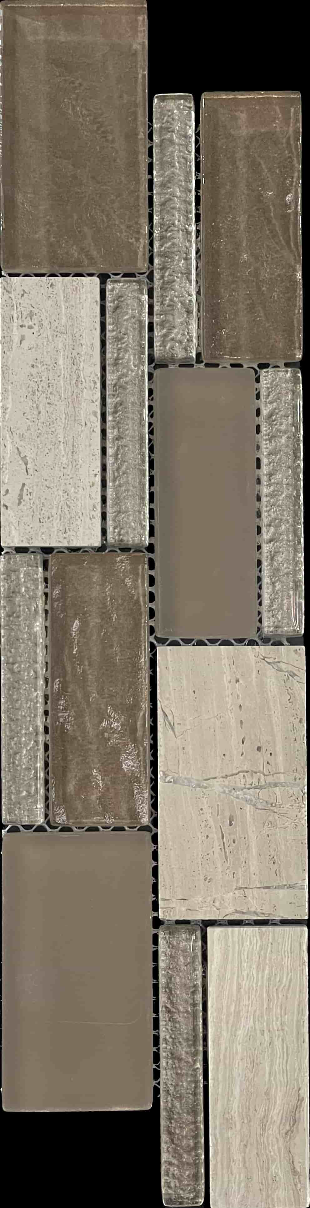 IMAGERY RANDOM GLASS & STONE RECTANGLE RANDOM DESERT - ZH Tiles Warehouse inc.