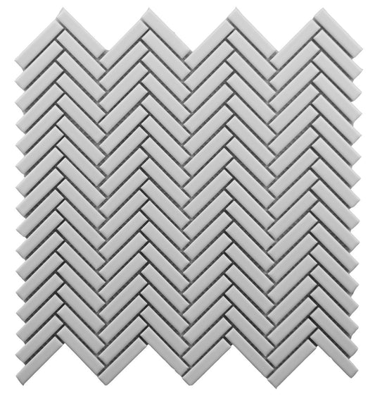 BG WHITE 12x12 HERRINGBONE MOSAIC - ZH Tiles Warehouse inc.