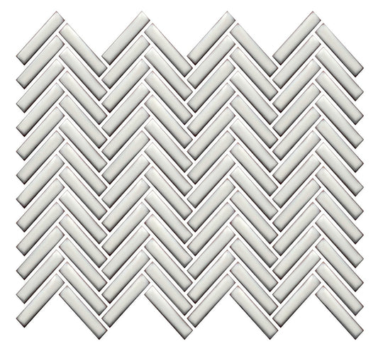 White Ceramic Herringbone Mini - ZH Tiles Warehouse inc.